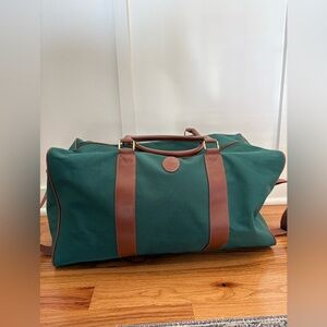 Vintage Polo Ralph Lauren Canvas Duffle Bag - Brown Leather Trim